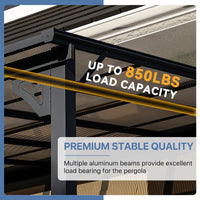 14 Ft. W X 10 Ft. D Aluminum Pergola with Canopy