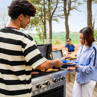6 Burner Propane Gas Grill and Griddle Combo with Side Burner 740 Sq. In. Large Cooking Area 52,000 but Output BBQ Grill