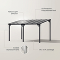 14 Ft. W X 10 Ft. D Aluminum Pergola with Canopy