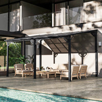 14 Ft. W X 10 Ft. D Aluminum Pergola with Canopy