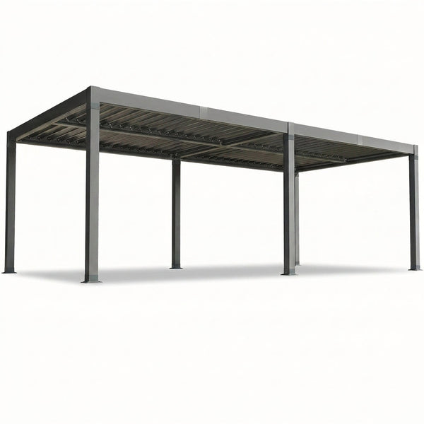10X12/12X20Ft Louvered Pergola, Waterproof Roof All Weather Rust-Resistant Gazebo for Backyard Patio