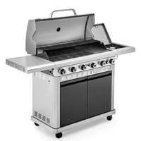6 Burner Propane Gas Grill and Griddle Combo with Side Burner 740 Sq. In. Large Cooking Area 52,000 but Output BBQ Grill — Studio Shot