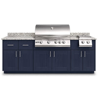 Custom Outdoor Backyard Kitchen 304 Stainless Steel Outdoor Island Kitchen with Sink and Gas Bbq Grill — Studio Shot
