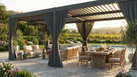10X12/12X20Ft Louvered Pergola, Waterproof Roof All Weather Rust-Resistant Gazebo for Backyard Patio — Lifestyle