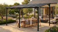 14 Ft. W X 10 Ft. D Aluminum Pergola with Canopy — Lifestyle